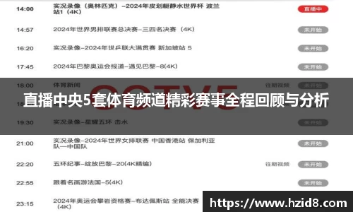 直播中央5套体育频道精彩赛事全程回顾与分析