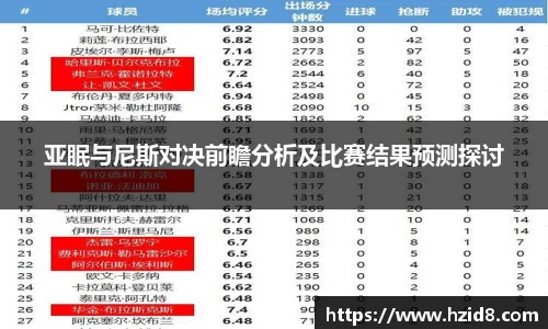 亚眠与尼斯对决前瞻分析及比赛结果预测探讨